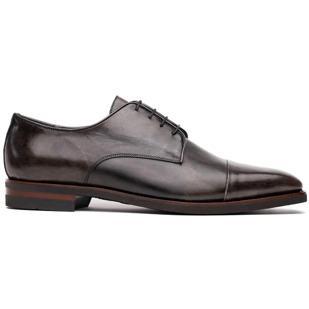 25-550-GRY ENZO Italian Calfskin Cap Toe Burnished Black