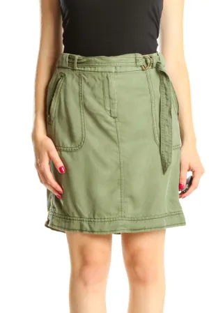 Army Green Chic Cargo Skirt