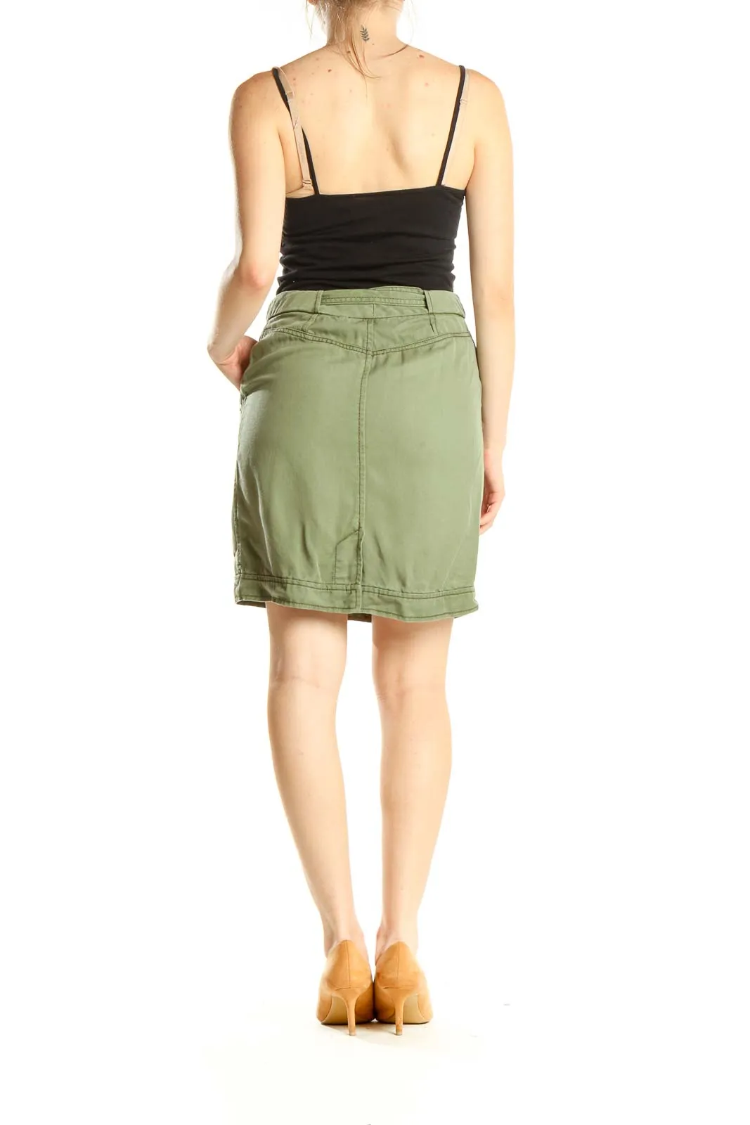 Army Green Chic Cargo Skirt