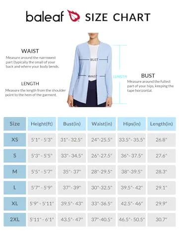 BALEAF Women's Rash Guard Long Sleeve UPF 50  Sun Shirts Lightweight Quick Dry Cardigan UV Protection Rashguard Swimsuit Swimwear Grey S