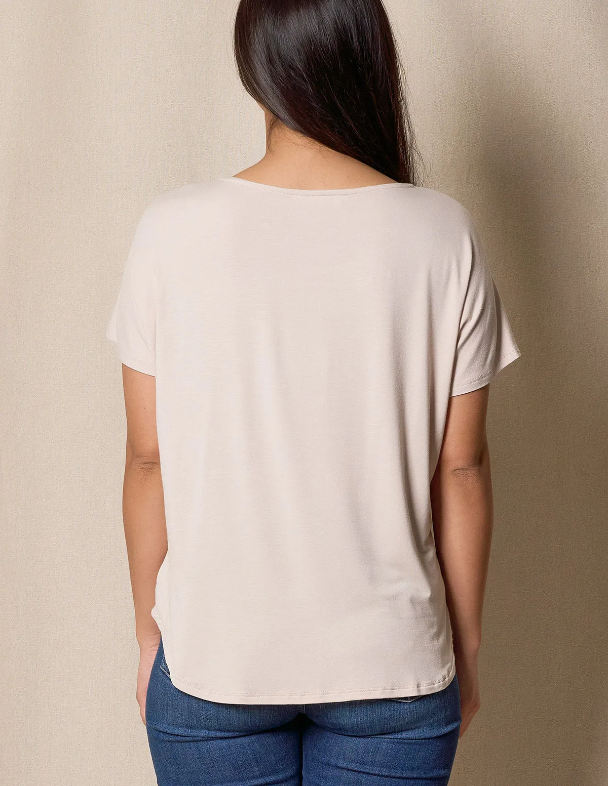 Bamboo Dolman Tee - Sandshell