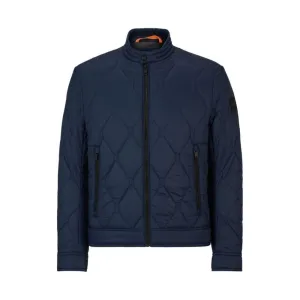 Biker jacket in water-repellent lightweight fabric with quilting