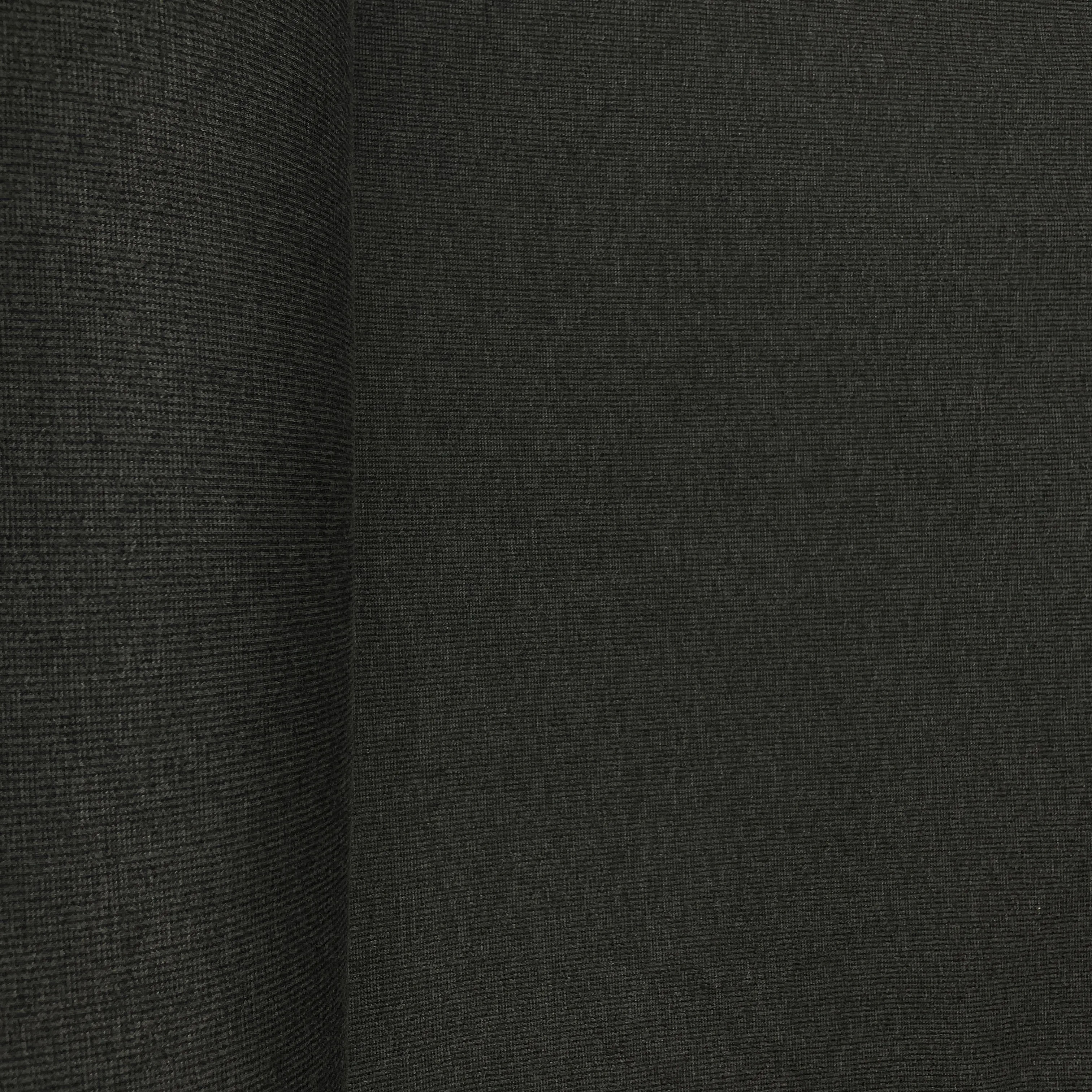 Black Stripe Tweed  Woollen Suiting Lycra Fabric