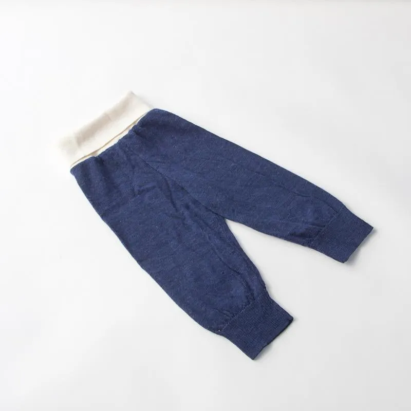 Blue and White Wool Pants