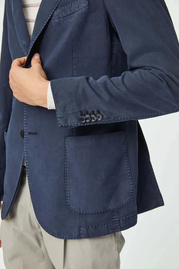 Blue Lyocell & Linen Unconstructed Jacket - LBM 1911