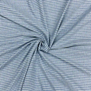 Blue White Stripe Woollen TweedSuiting Lycra Fabric