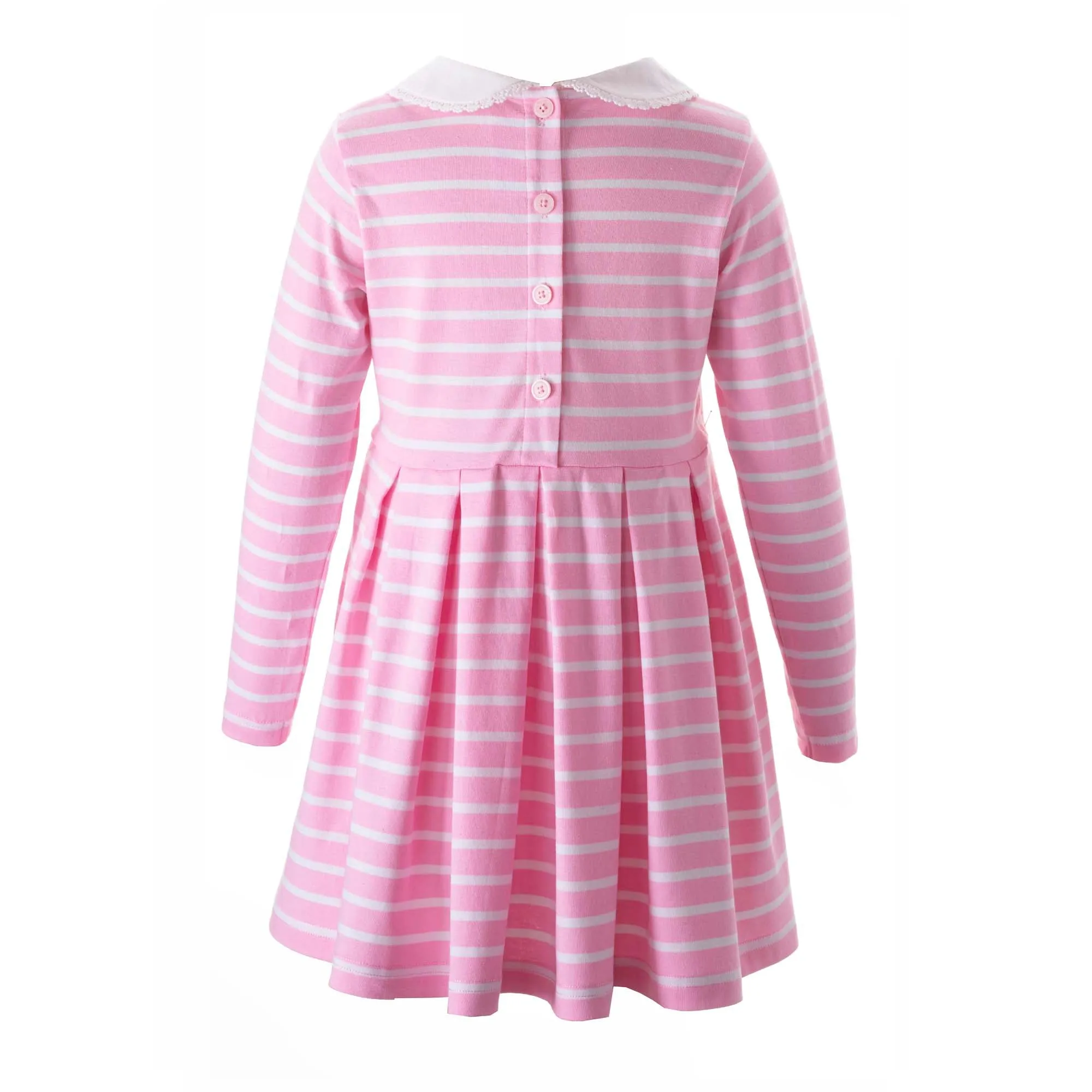 Breton Stripe Jersey Dress, Pink