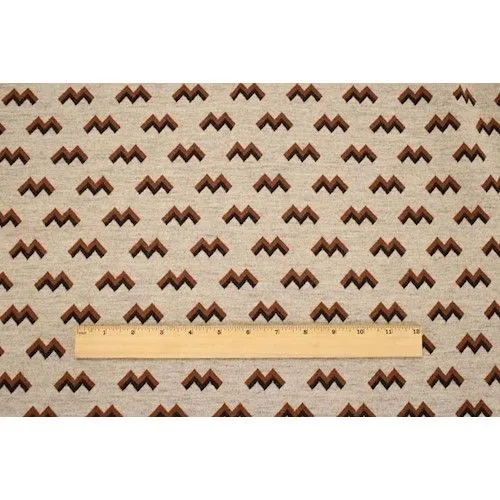 Brown/Beige Wool Blend Chevron Printed Double Knit Fabric