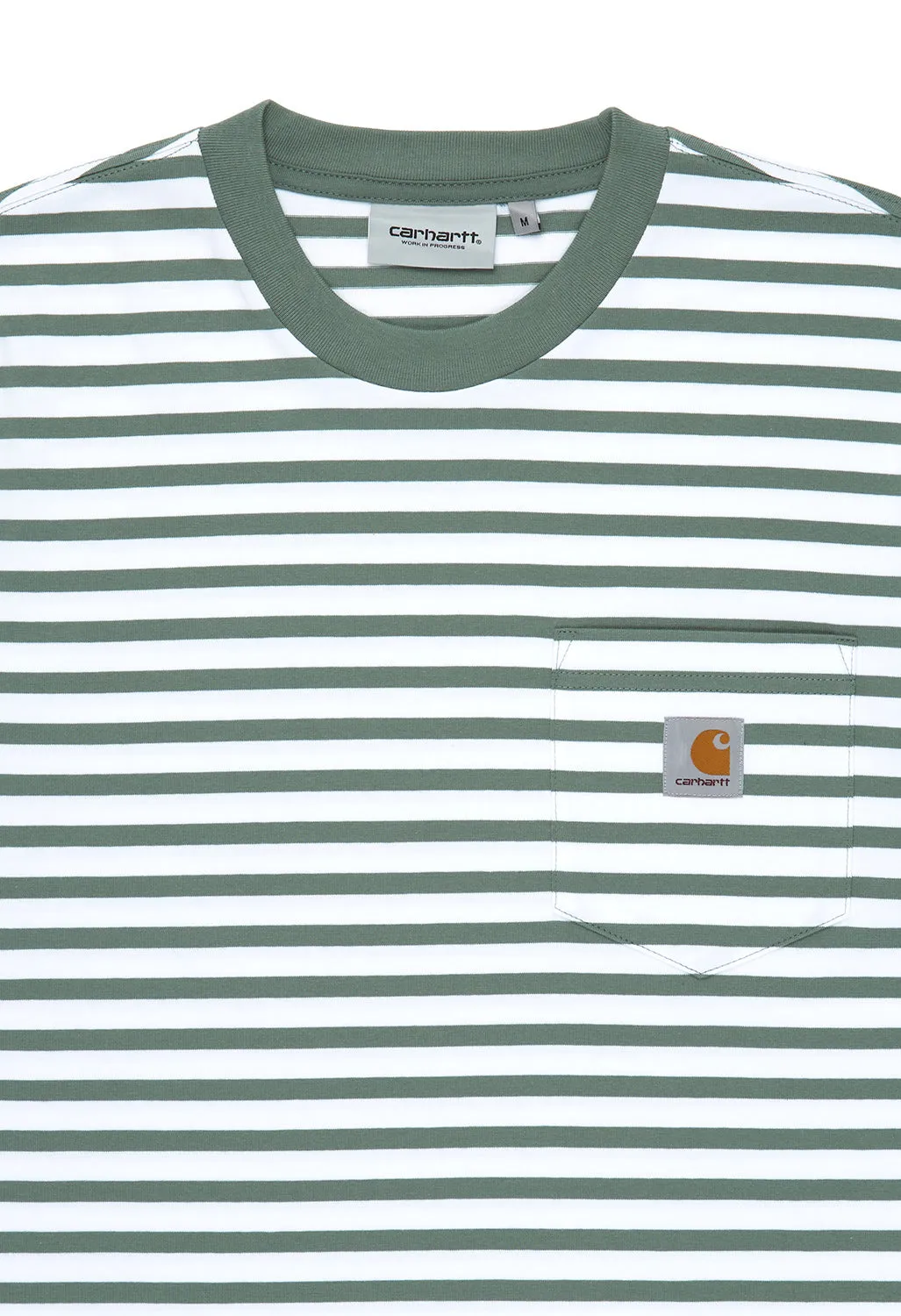 Carhartt WIP Men's Seidler Pocket T-Shirt - Seidler Stripe, Park / White