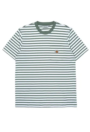 Carhartt WIP Men's Seidler Pocket T-Shirt - Seidler Stripe, Park / White