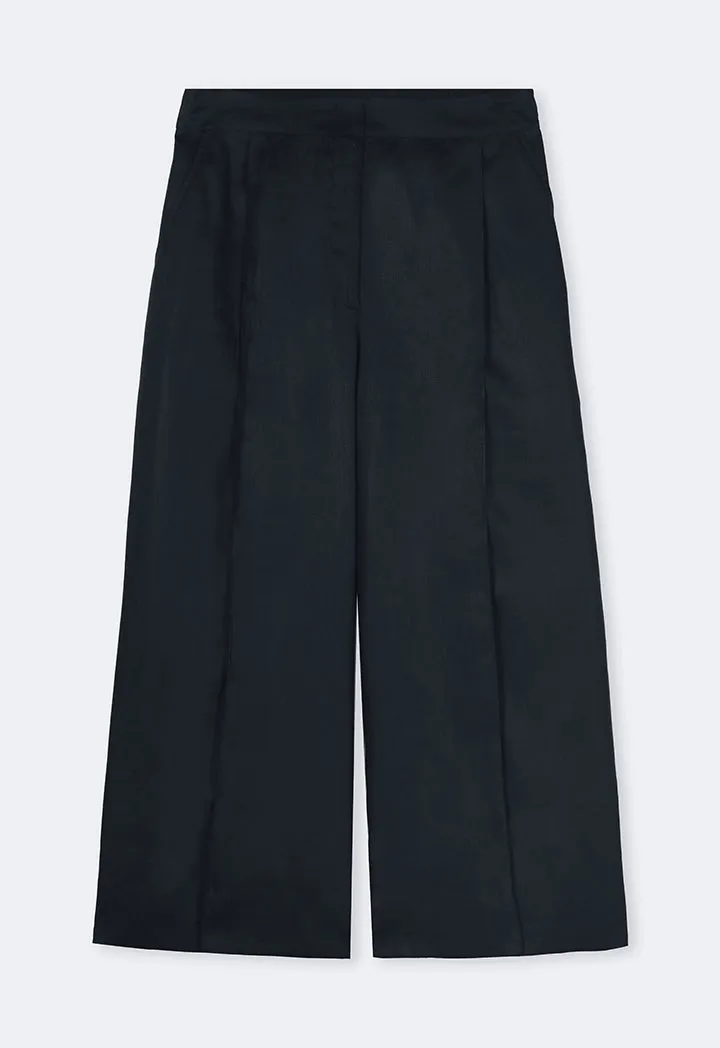 Choice Wide Leg Basic Trousers Black