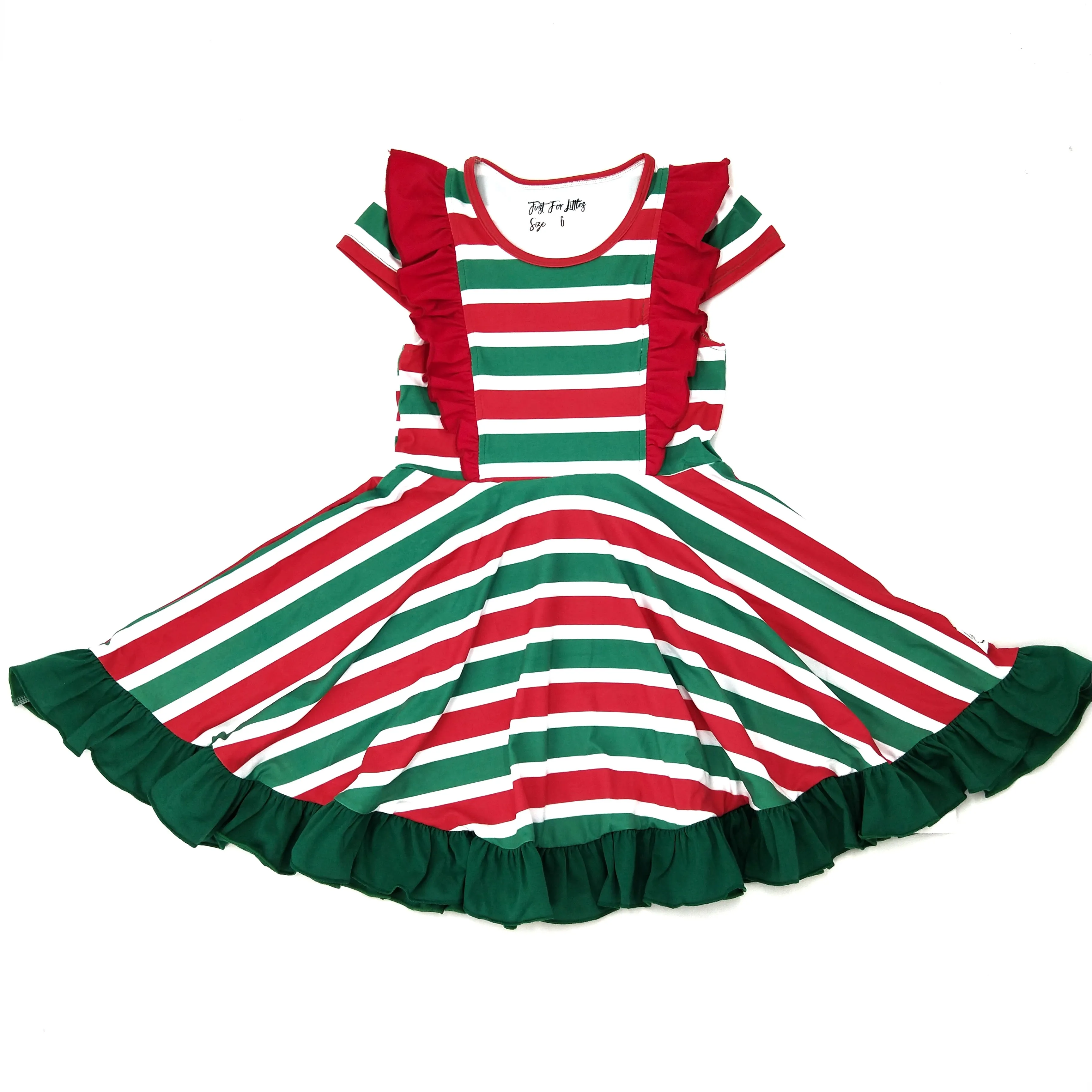 Christmas Stripe Twirl Dress