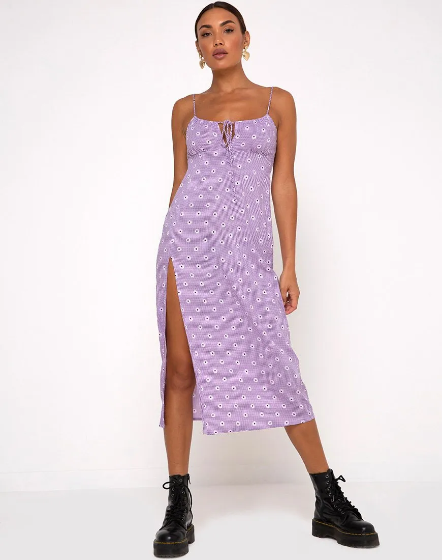 Cypress Midi Dress in Daisy Field Lavender