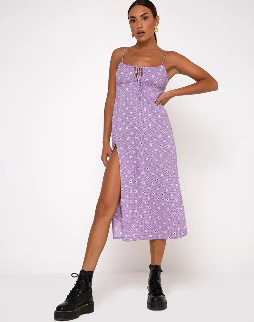 Cypress Midi Dress in Daisy Field Lavender