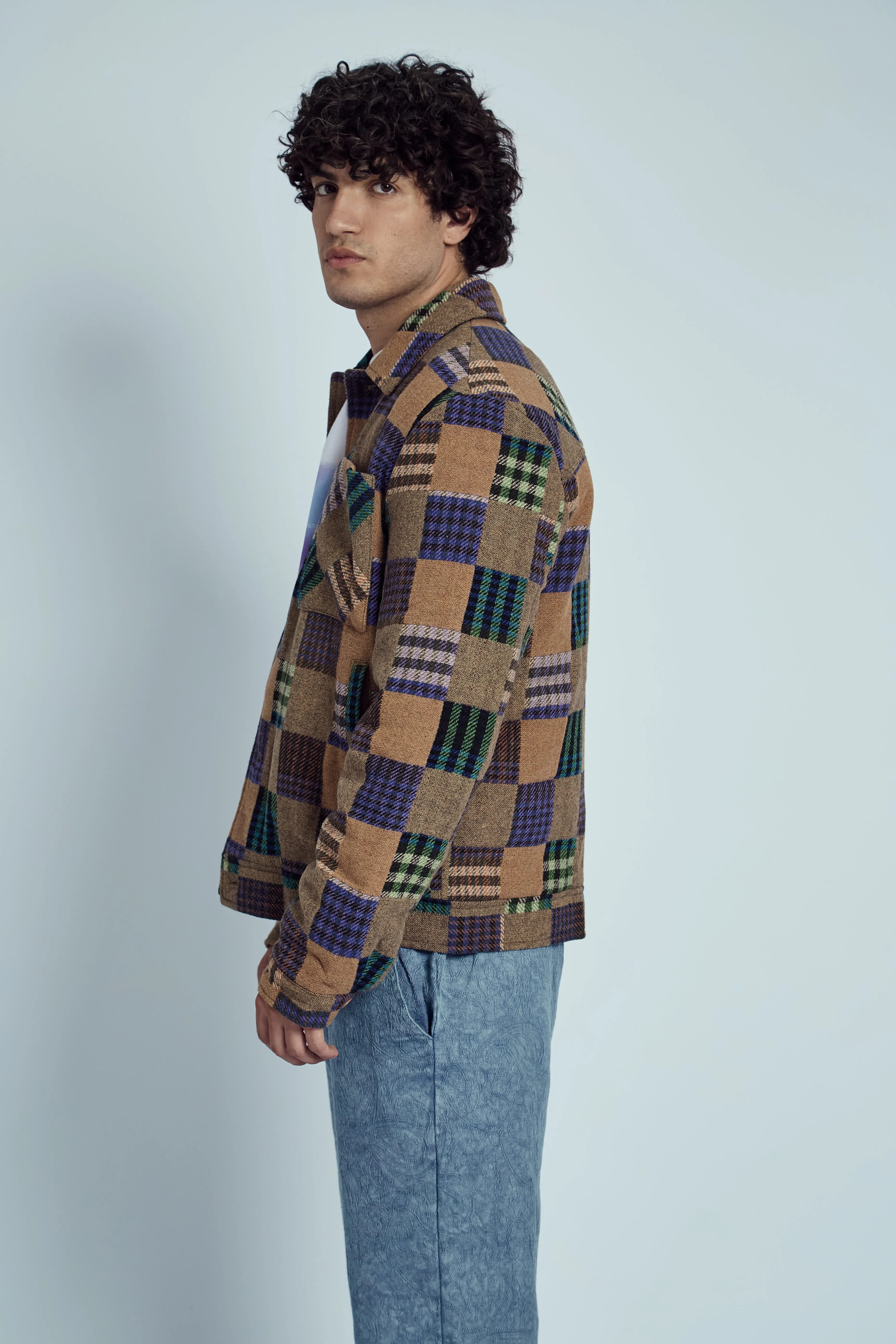 EMRYS PATCHWORK CHECK JACQUARD JACKET