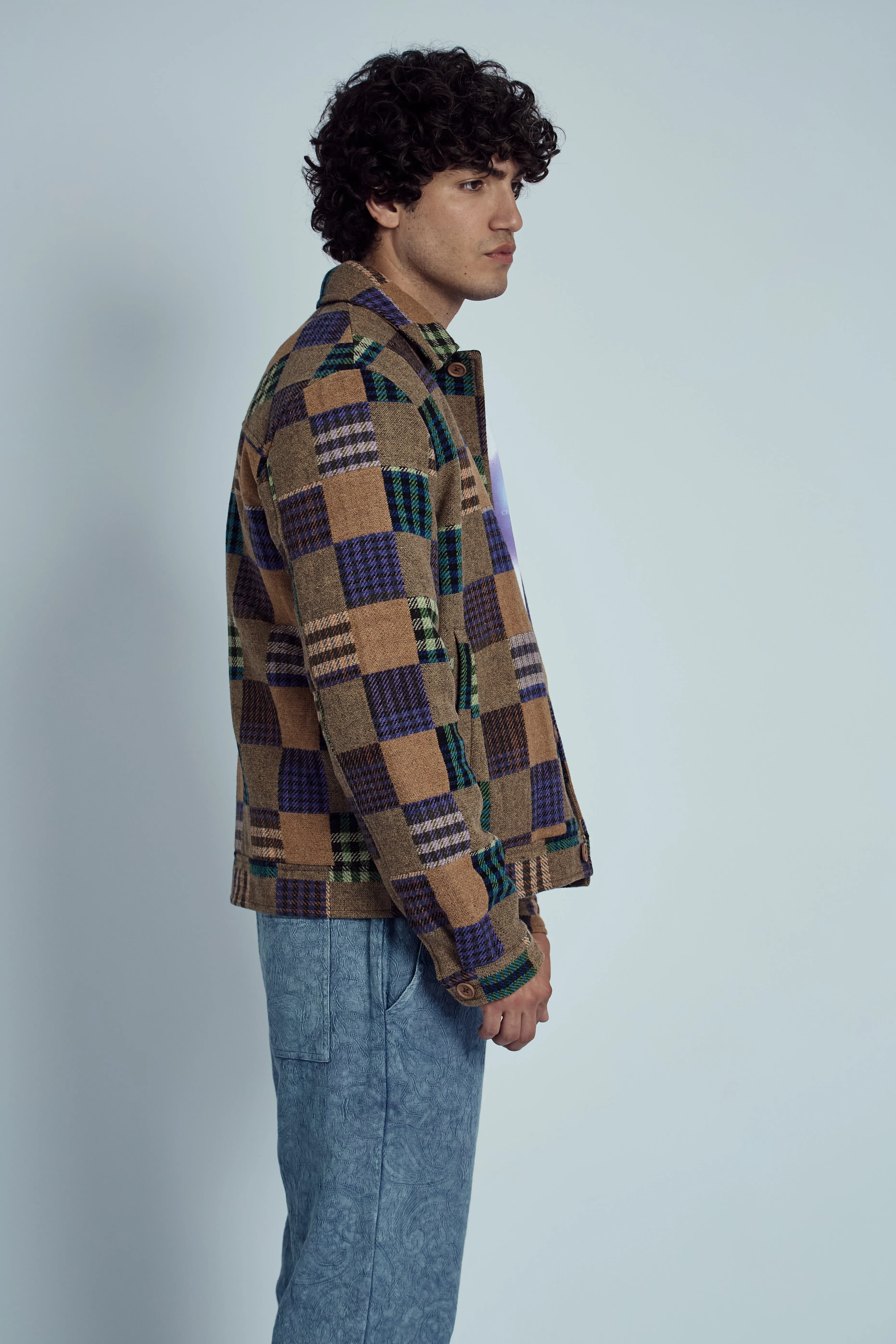 EMRYS PATCHWORK CHECK JACQUARD JACKET