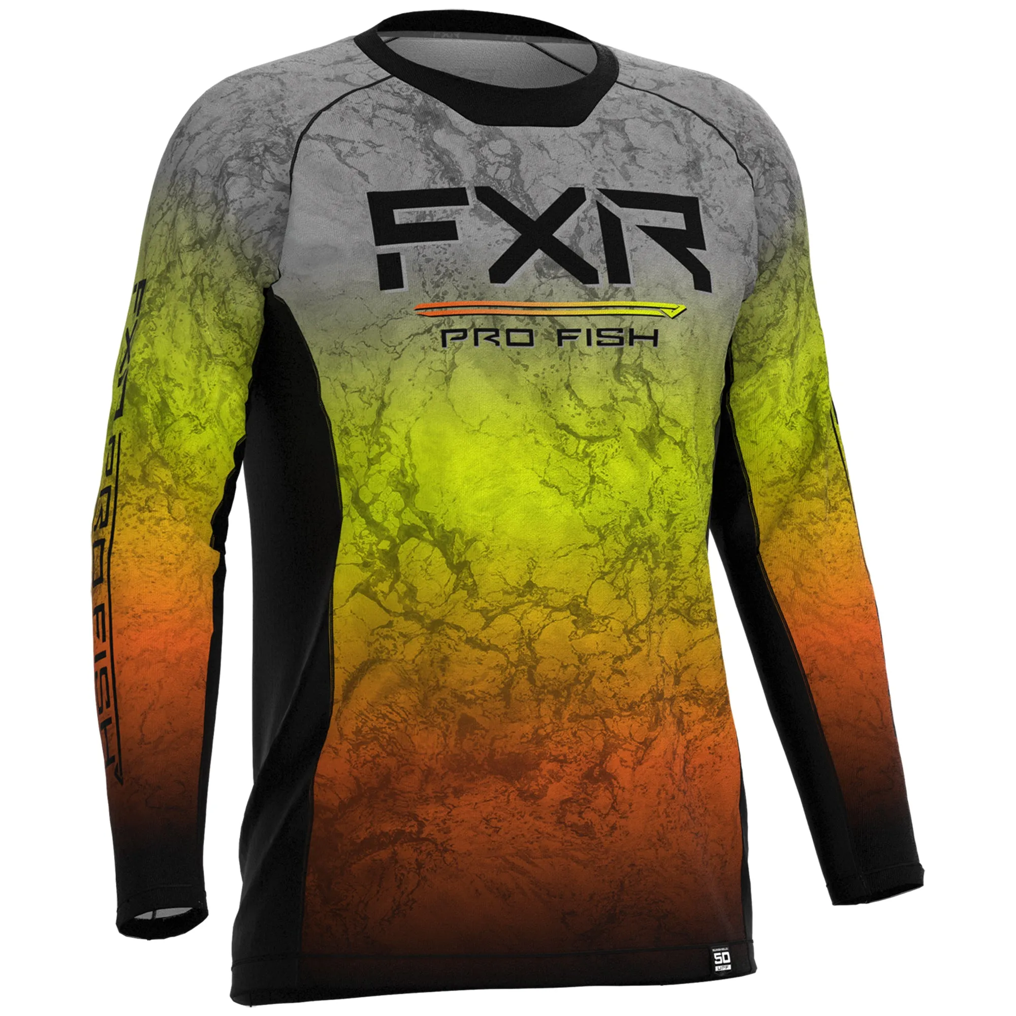 FXR Mens Derby UPF Longsleeve T-Shirt Inferno Ripple/Black Red