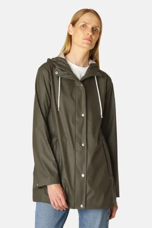 Ilse Jacobsen Hornbæk Rain 228FR Hooded Rubberized Jacket | Army 410