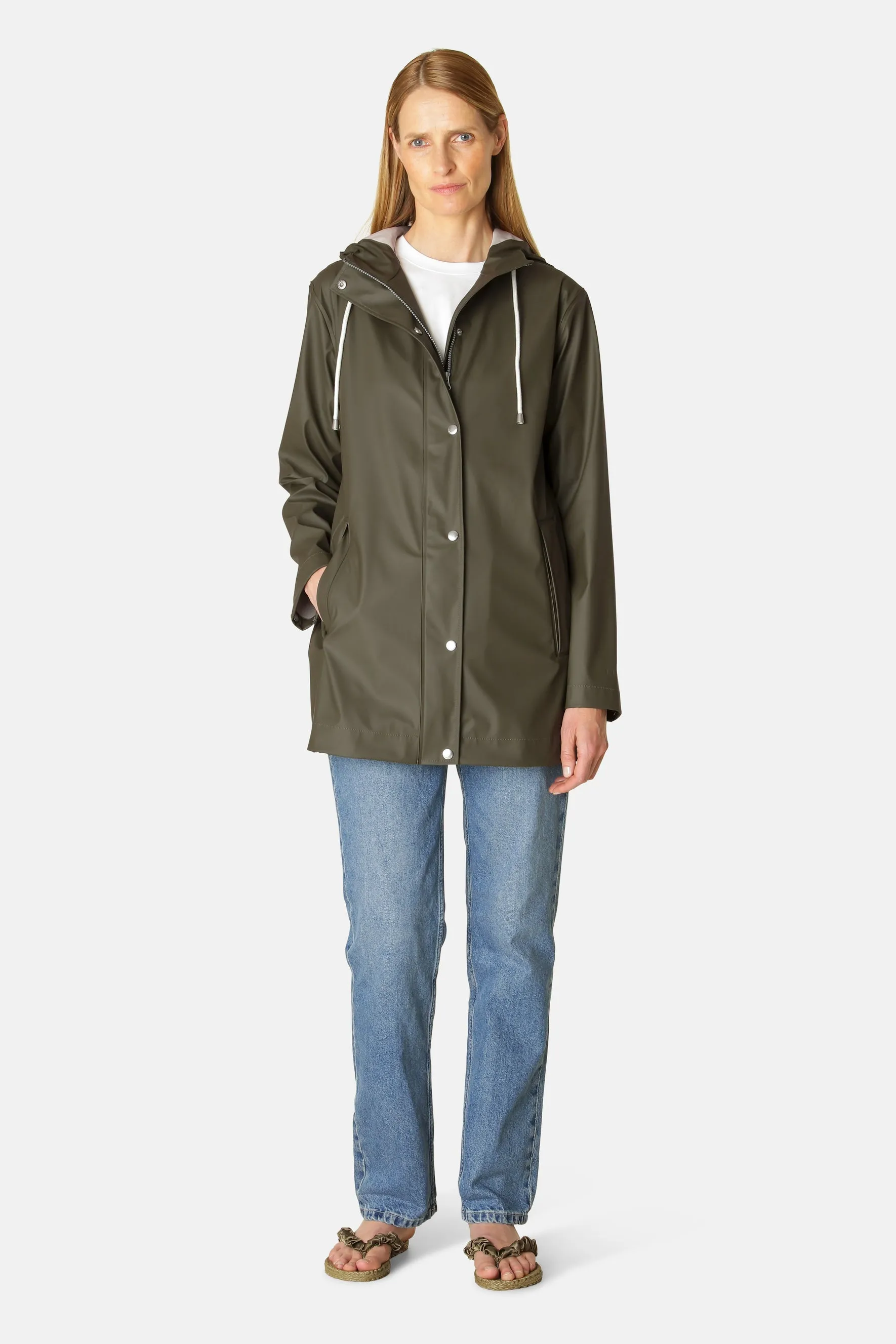 Ilse Jacobsen Hornbæk Rain 228FR Hooded Rubberized Jacket | Army 410