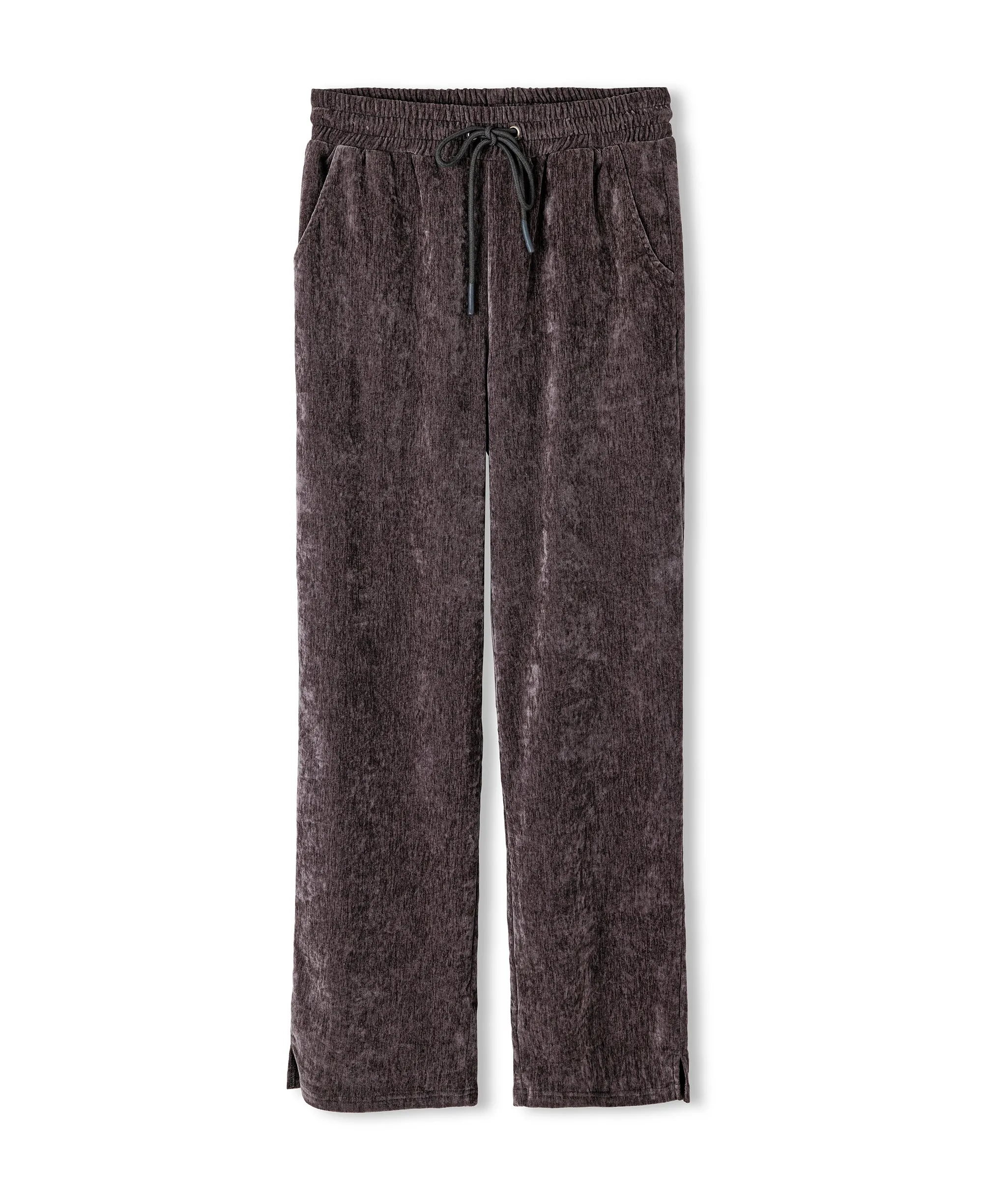 Ipekyol Relaxed Fit Trousers With Velvet Look Grey Melange