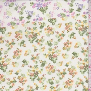 Ivory Multi Mini Floral Chiffon Fabric