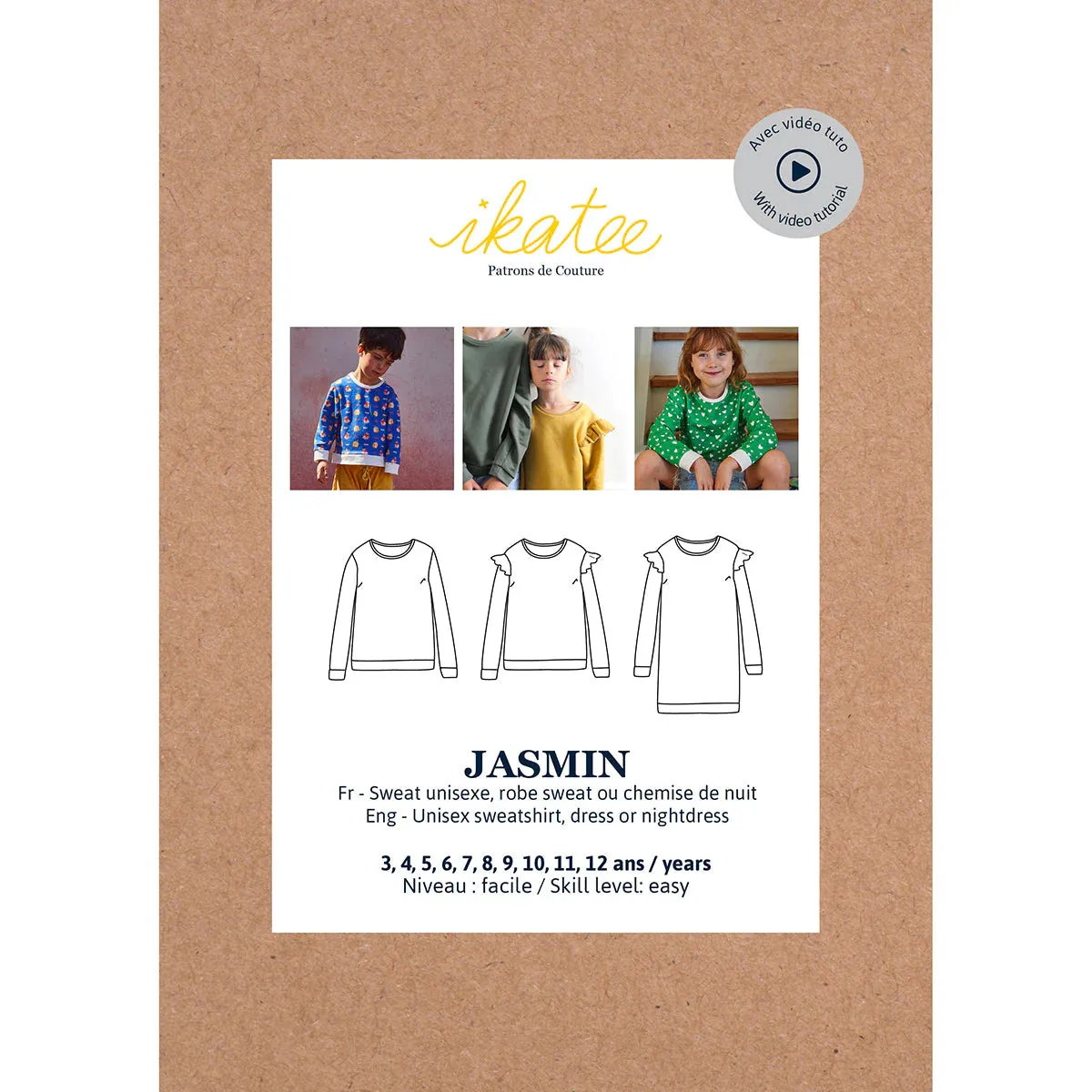 Jasmin Sweatshirt/Dress - Kids - Sewing Pattern | Ikatee