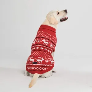 Knit Christmas Dog Sweater - Dasher Red