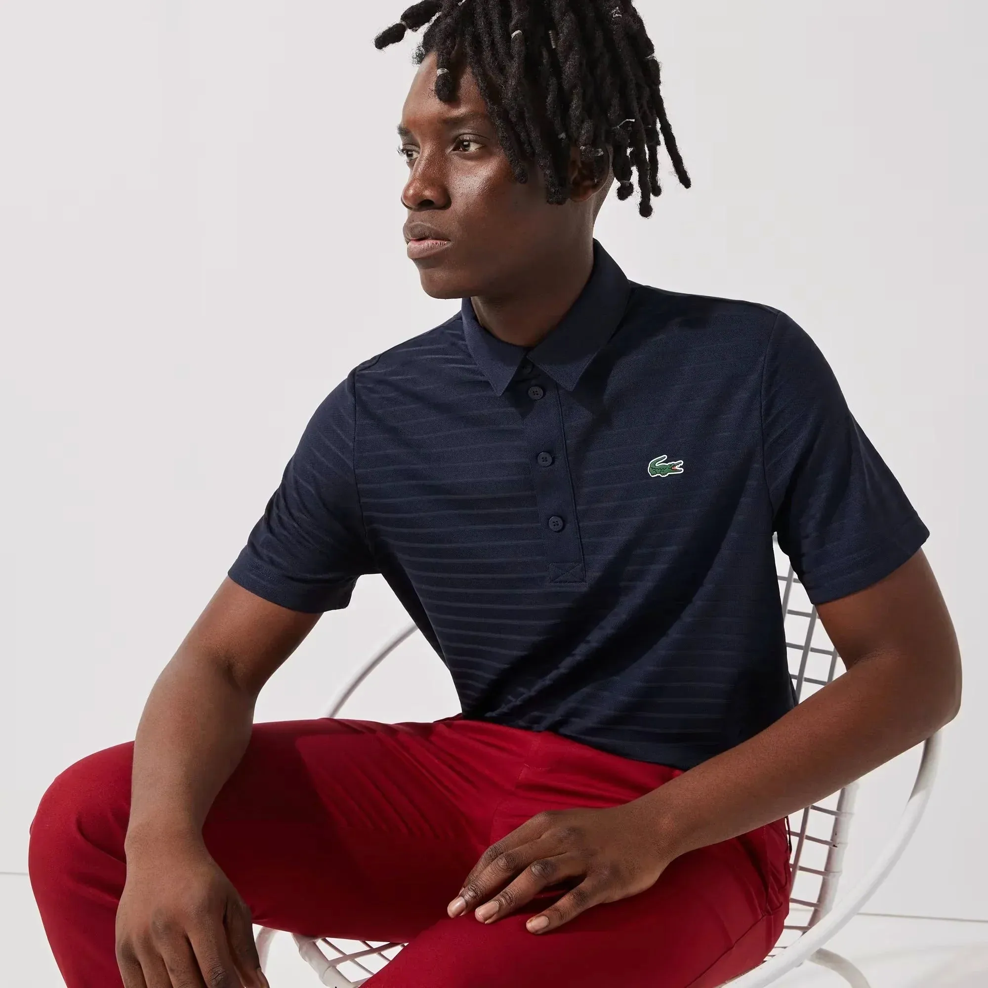 Lacoste SPORT Textured Breathable Golf Polo