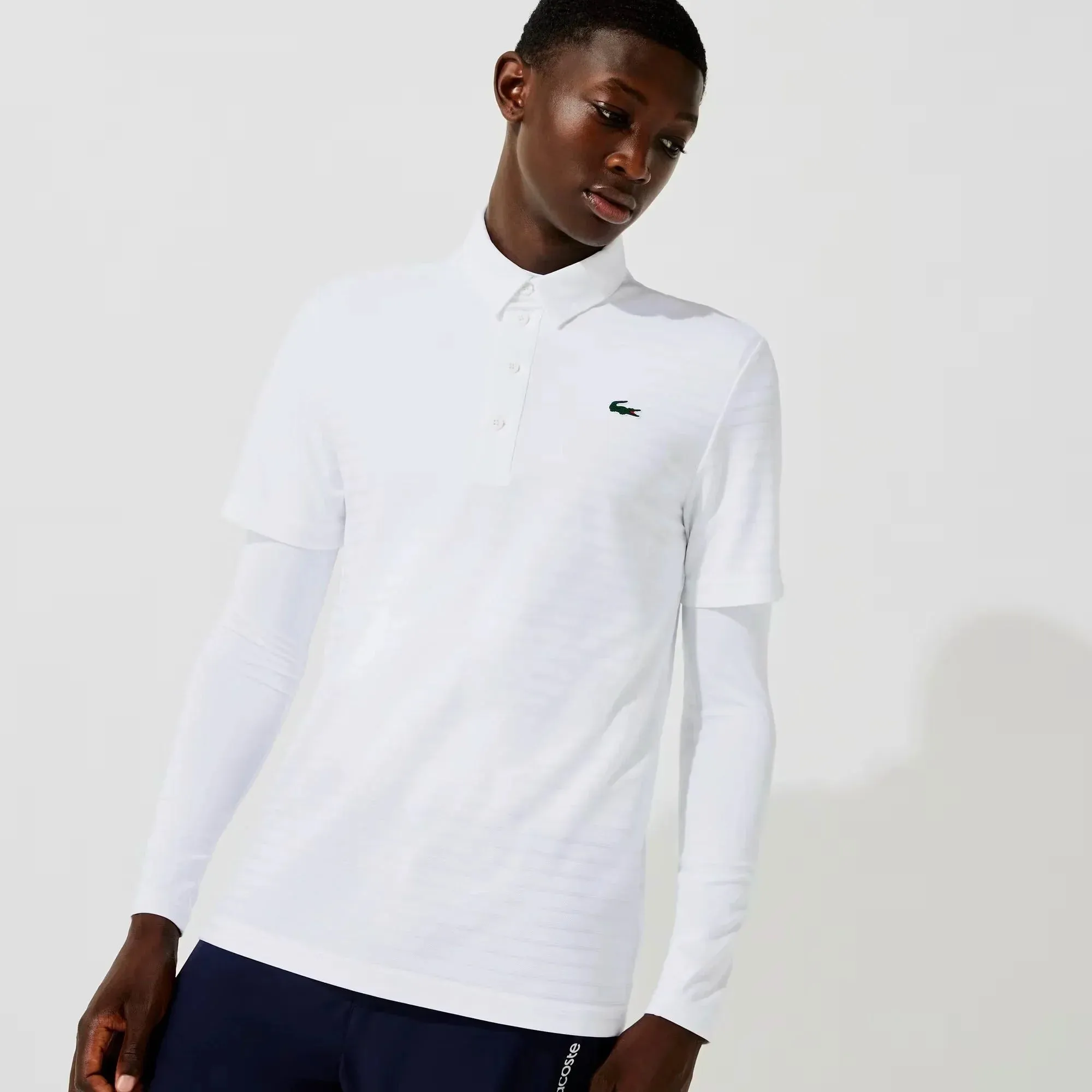 Lacoste SPORT Textured Breathable Golf Polo