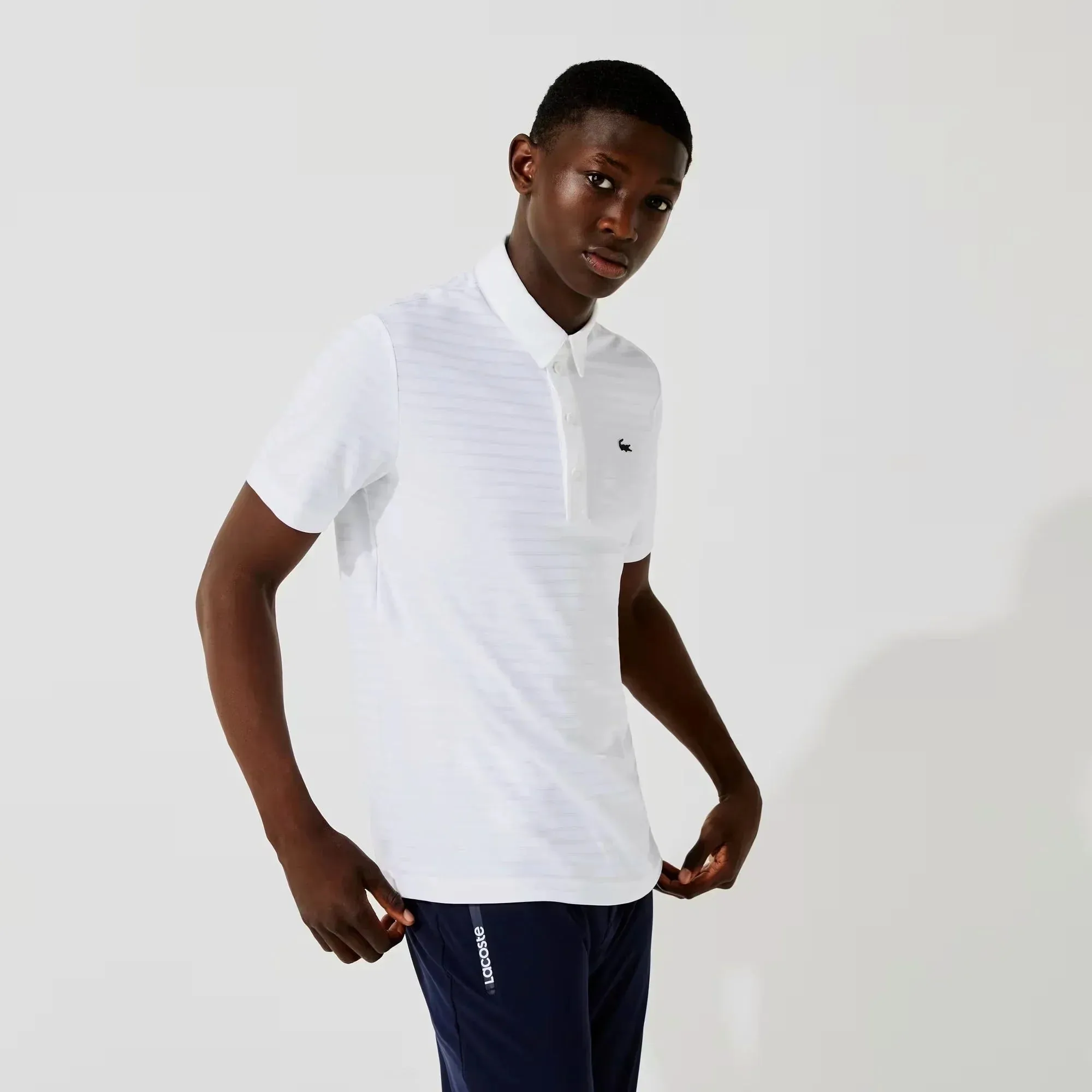 Lacoste SPORT Textured Breathable Golf Polo