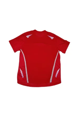 Landmark Short Sleeves Tshirt Round Neck Dri-fit With Reflective Print On Shoulders And Sides- Red