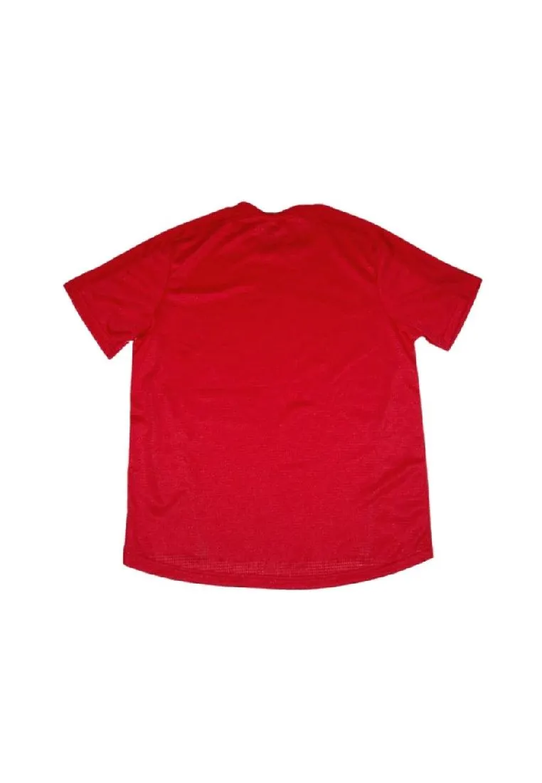 Landmark Short Sleeves Tshirt Round Neck Dri-fit With Reflective Print On Shoulders And Sides- Red