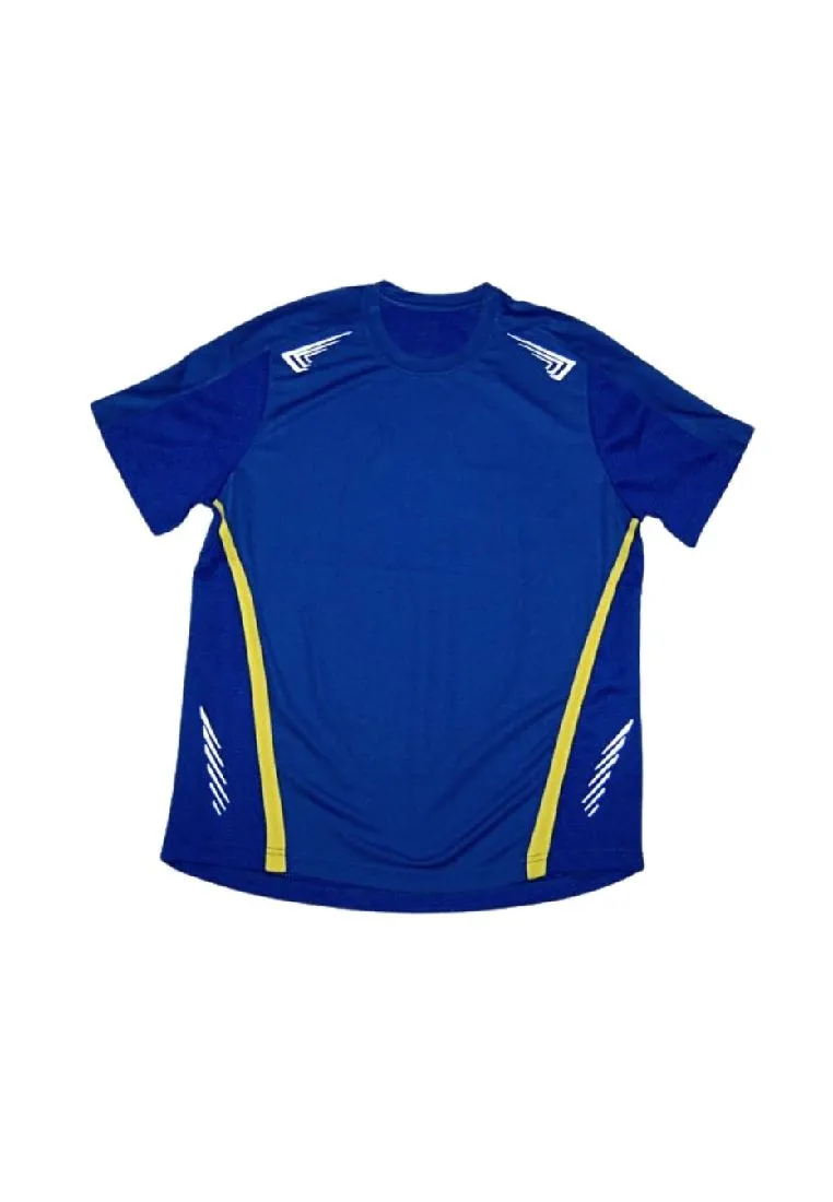 Landmark Short Sleeves Tshirt Round Neck Dri-fit With Reflective Print- Royal Blue