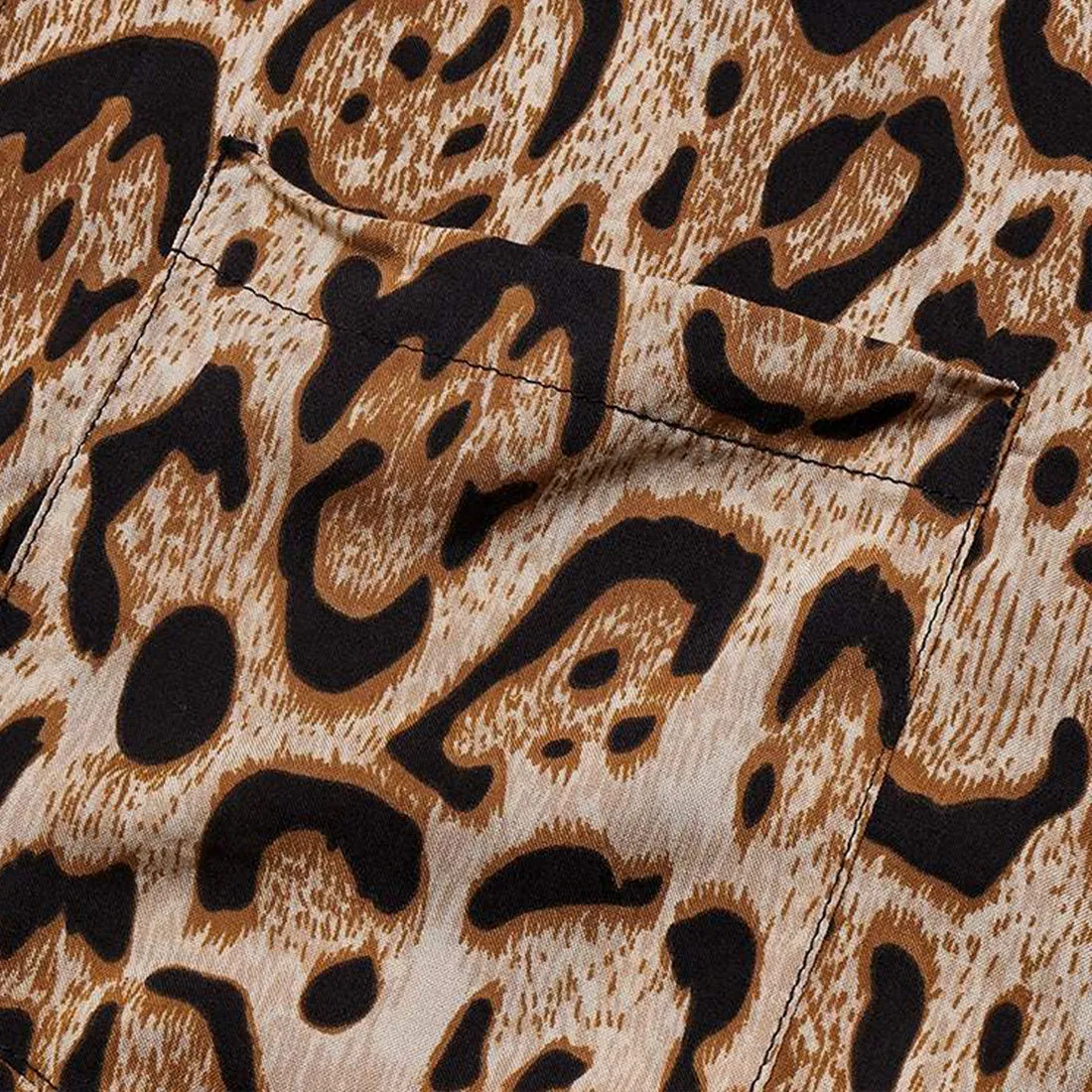 Leopard Print Men Shirt - Brown