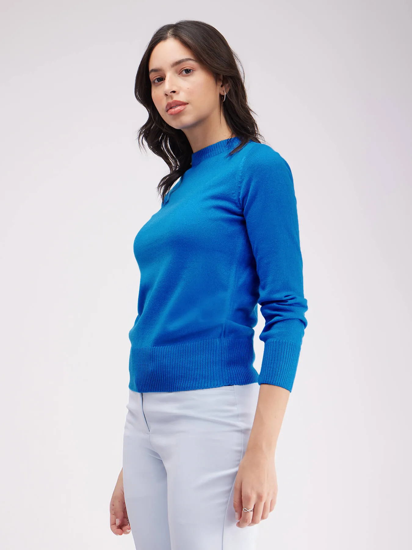 LivSoft Round Neck Sweater - Royal Blue