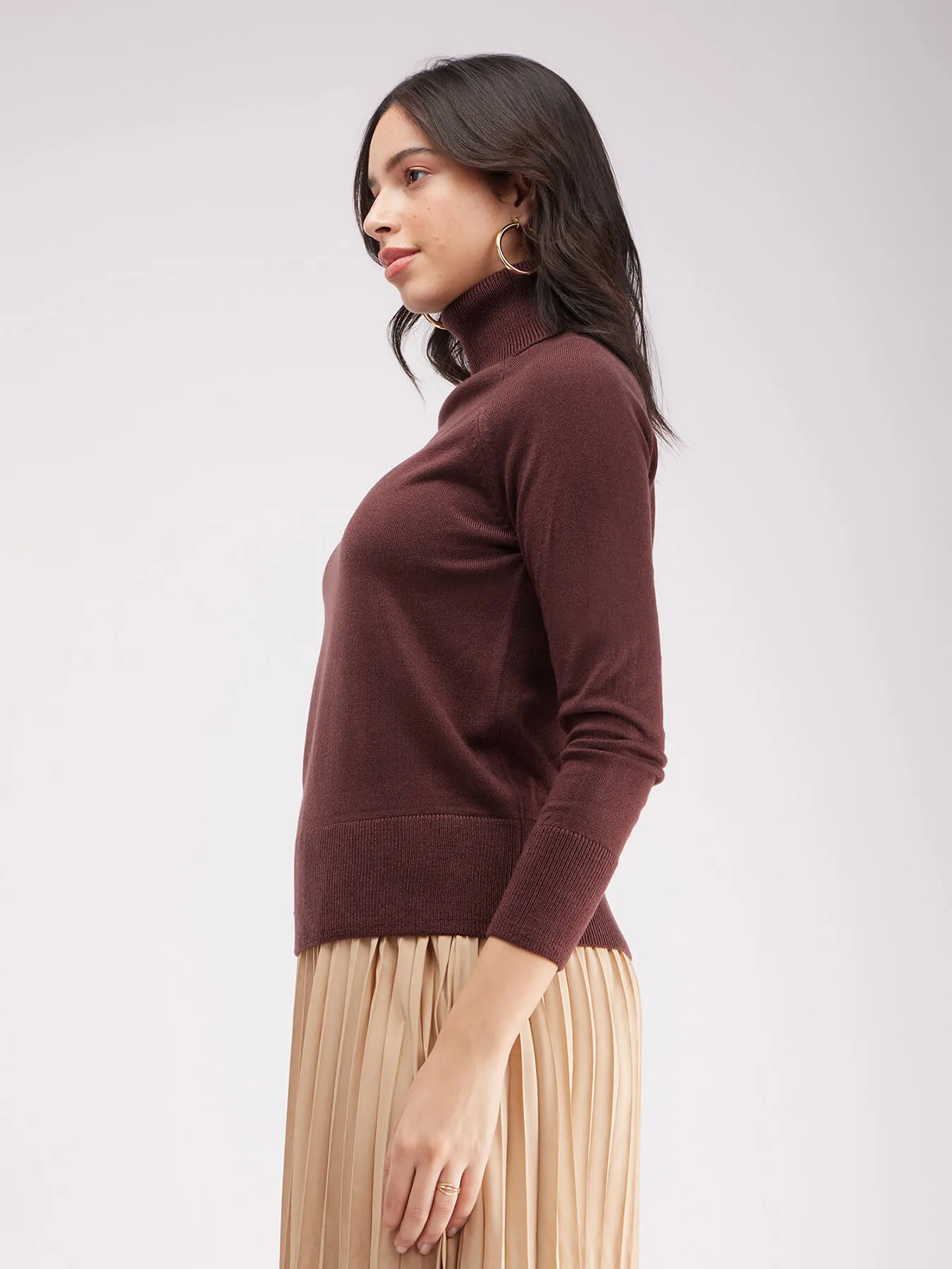 LivSoft Turtle Neck Sweater - Brown