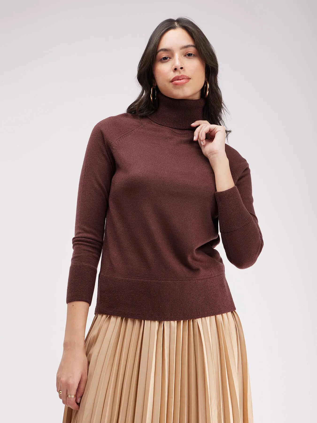 LivSoft Turtle Neck Sweater - Brown