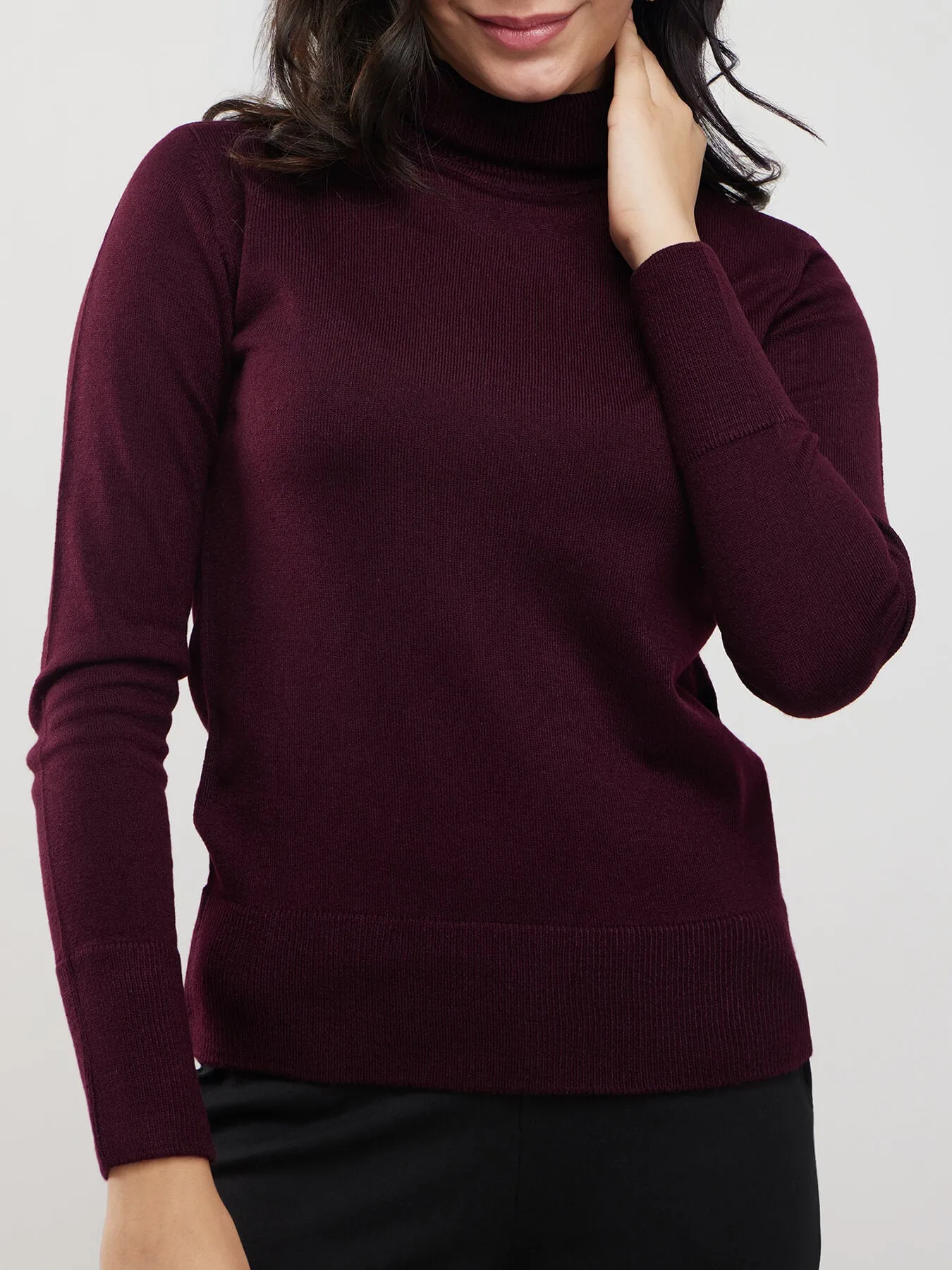 LivSoft Turtle Neck Sweater - Wine