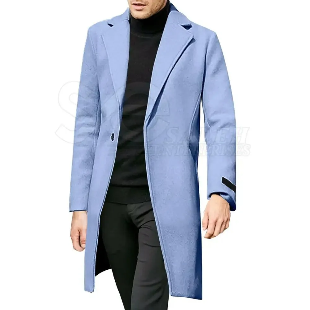 Men's Fashion Trench Coats Casual Solid Jacket Windbreakers Winter Warm Overcoat | 1211MF3