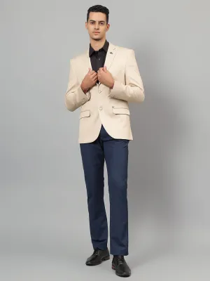 Men's Fawn Self Design Notch Lapel Casual Blazer