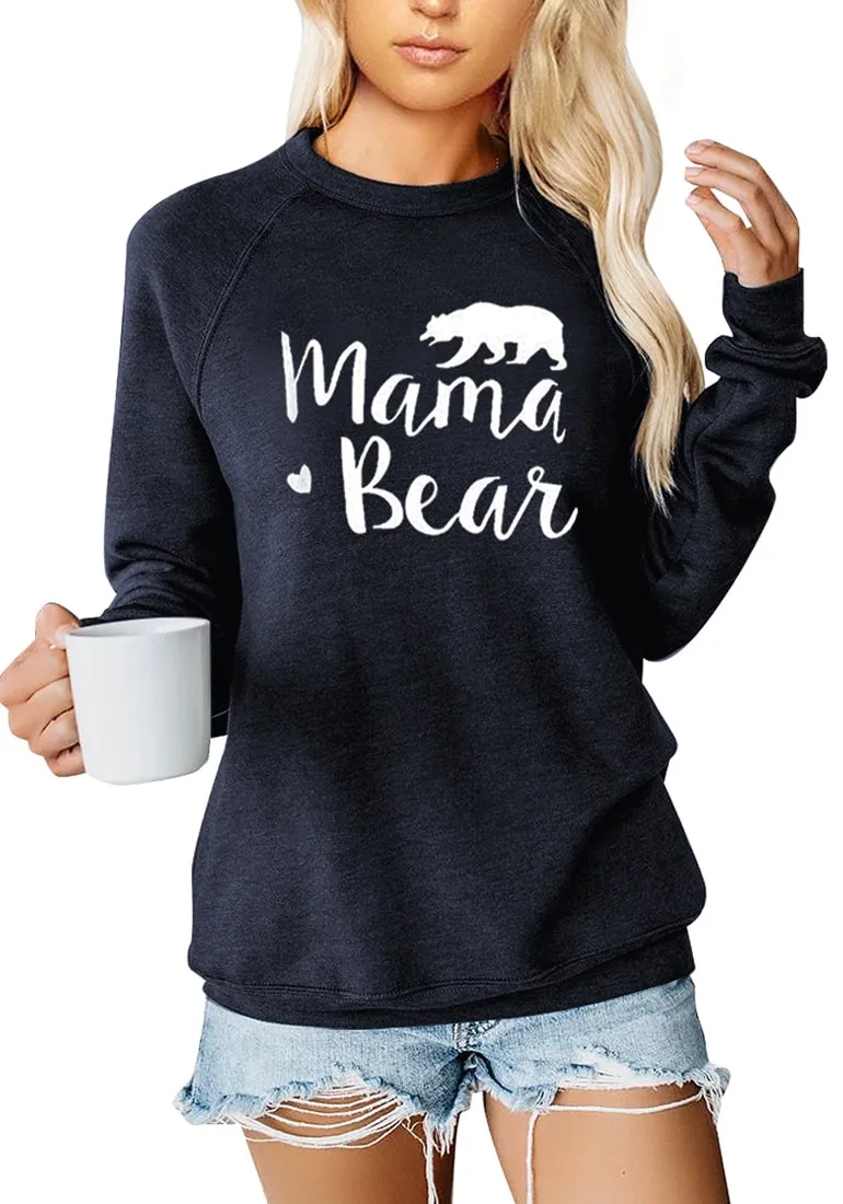 Navy Blue Statement Print Crewneck Sweatshirt