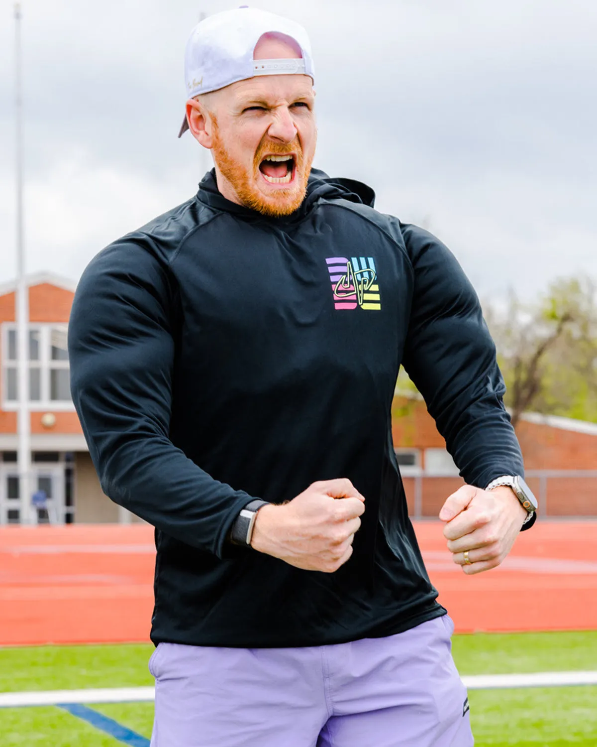 Neon Champ Lightweight Performance Hoodie (Black)