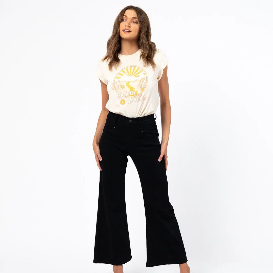 Paper Heart Vintage Flare Jeans - Black