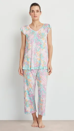 PJ SET WITH CROPPED PANT