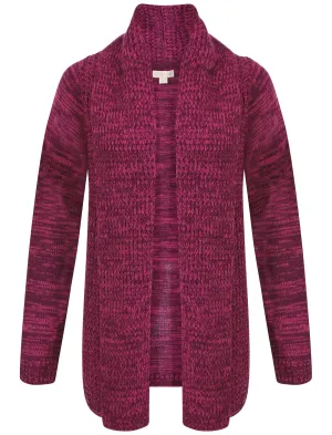 Plum Tree Oak Cardigan in Dark Purple and Raspberry Rose