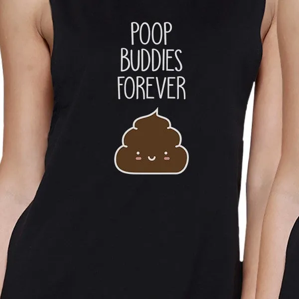 Poop Buddies BFF Matching Black Muscle Tops