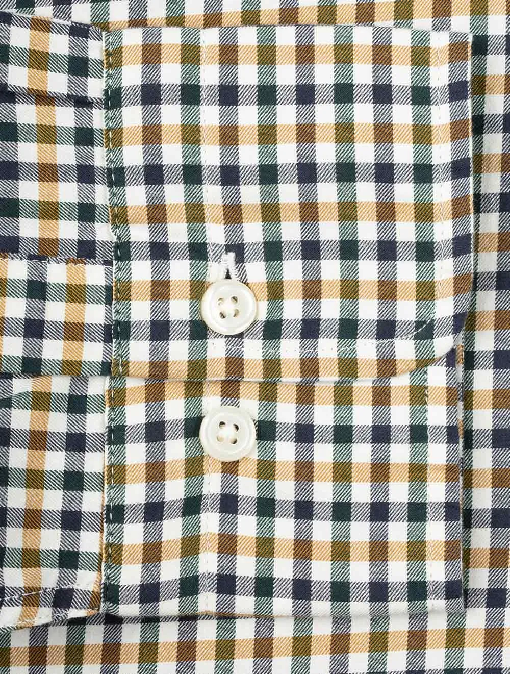 Regular Twill Micro Multi Check Shirt Eggshell