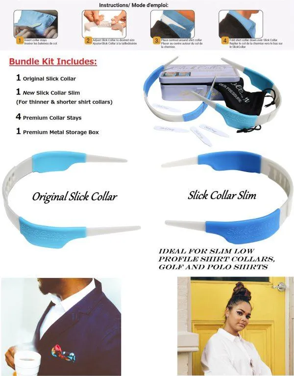 Slick Collar Kit - (1) Slim, (1) Original, & (2) Collar Stays