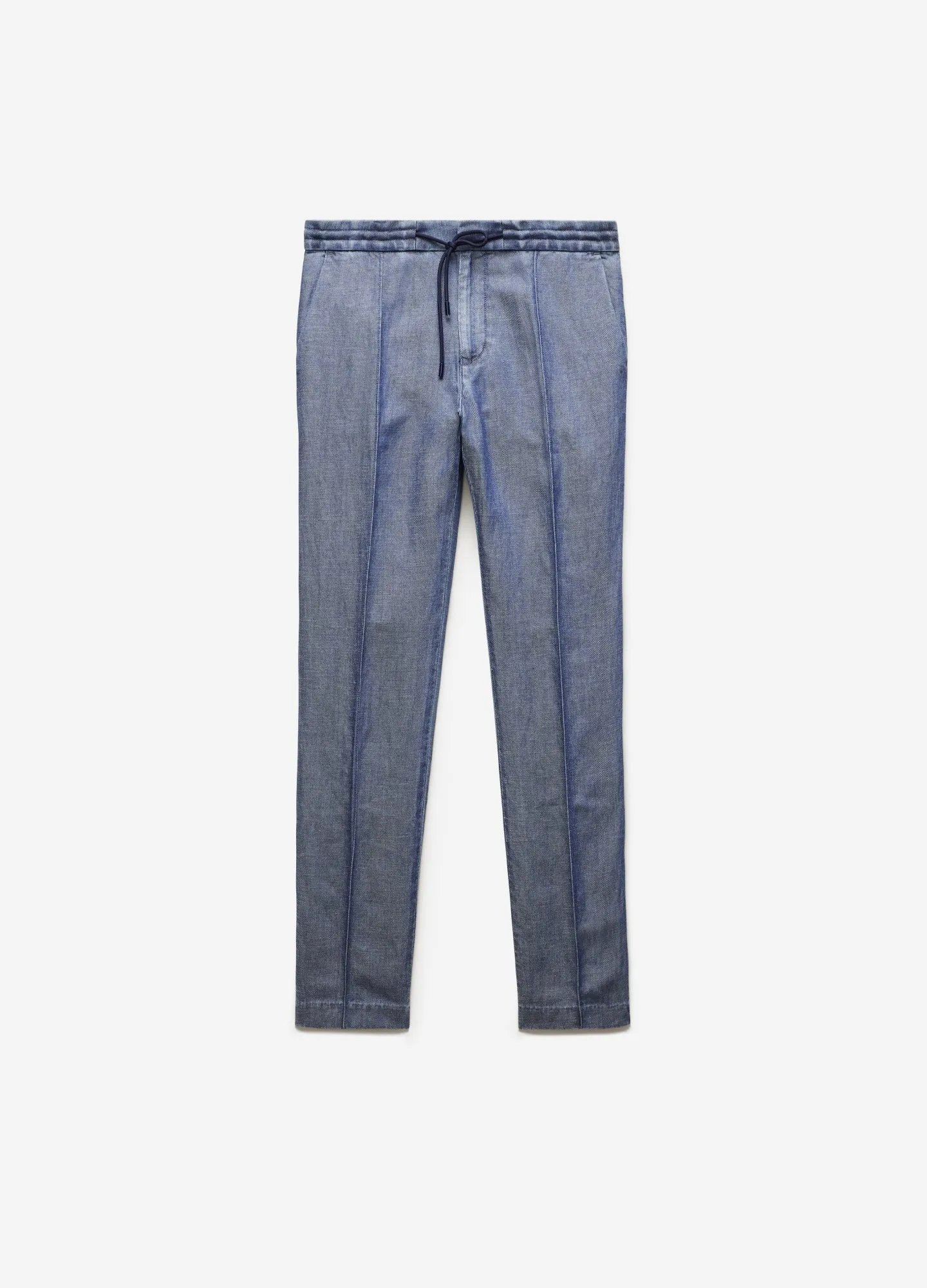 Soft Denim Drawstring Pants Light Blue