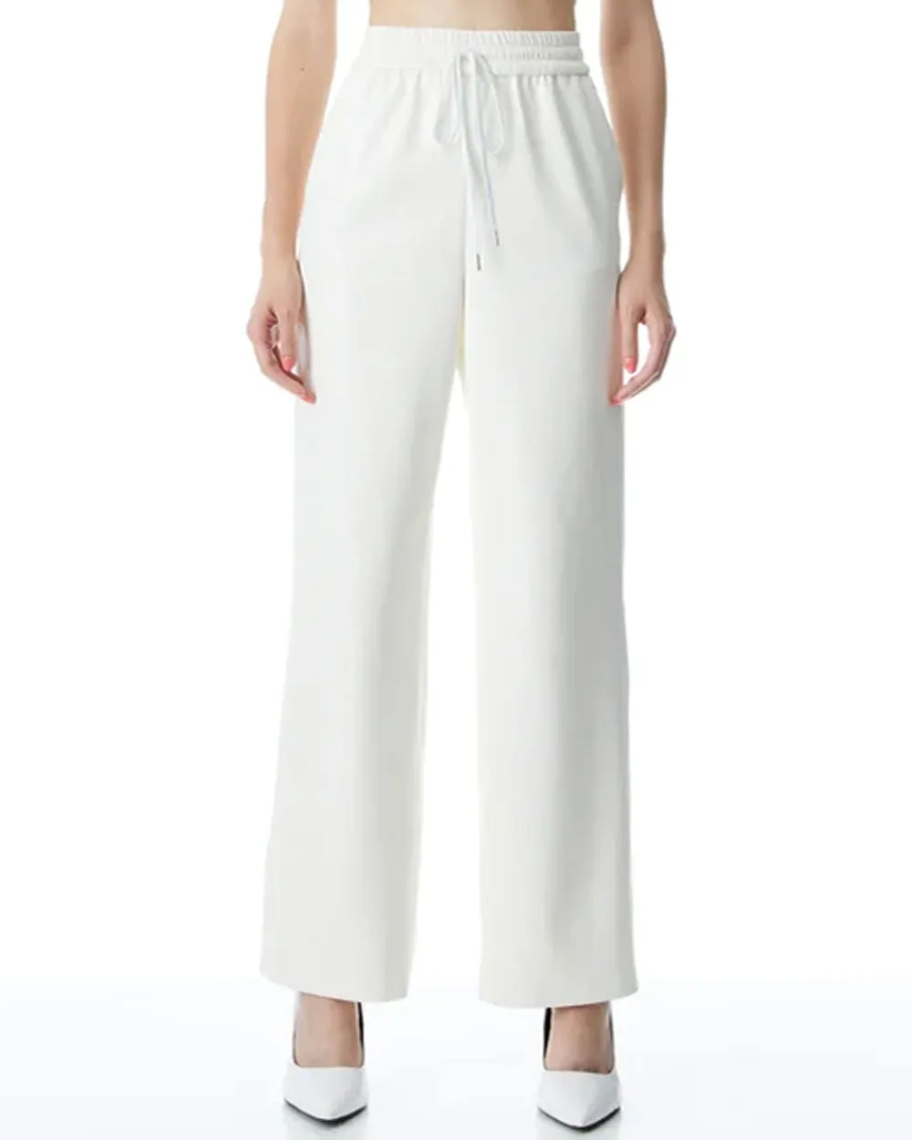 Soft White Faux Leather Benny Pant